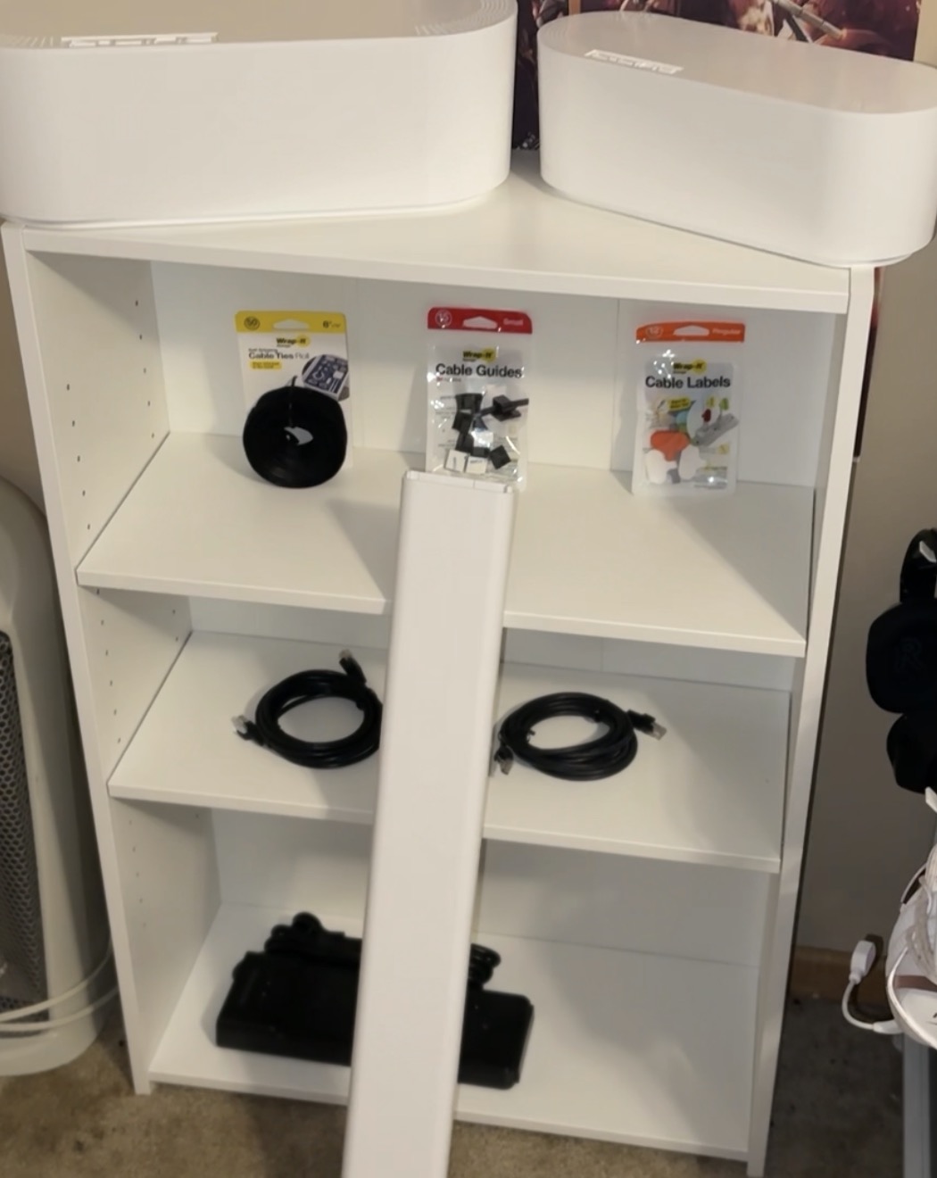 Cable management supplies from Microcenter